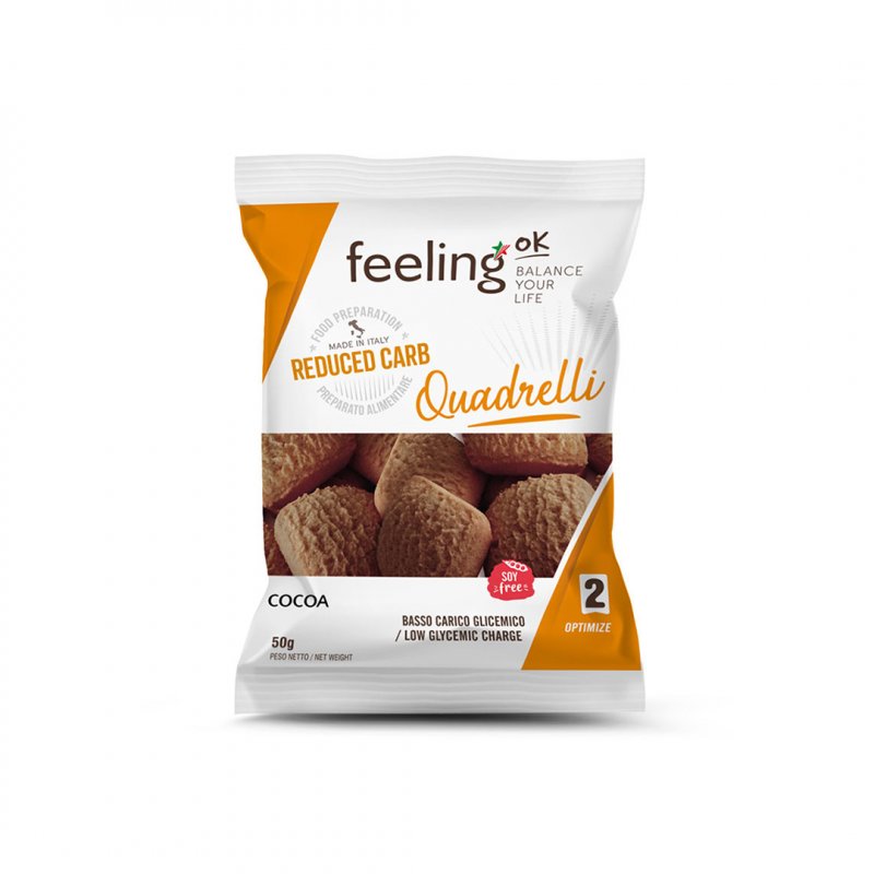 Feeling Ok Quadrelli Biscotti Gusto Gusto Cacao Optimize 50g