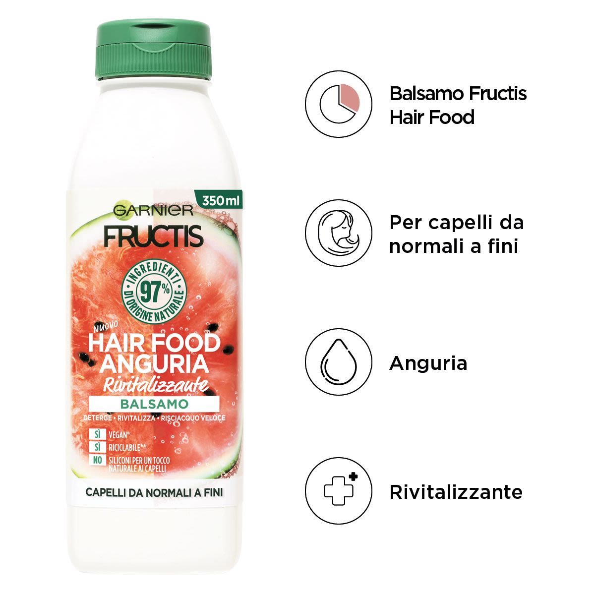 image - 982773020 - Garnier Fructis Hair Food balsamo anguria rivitalizzante 350ml - 4739013_2.jpg