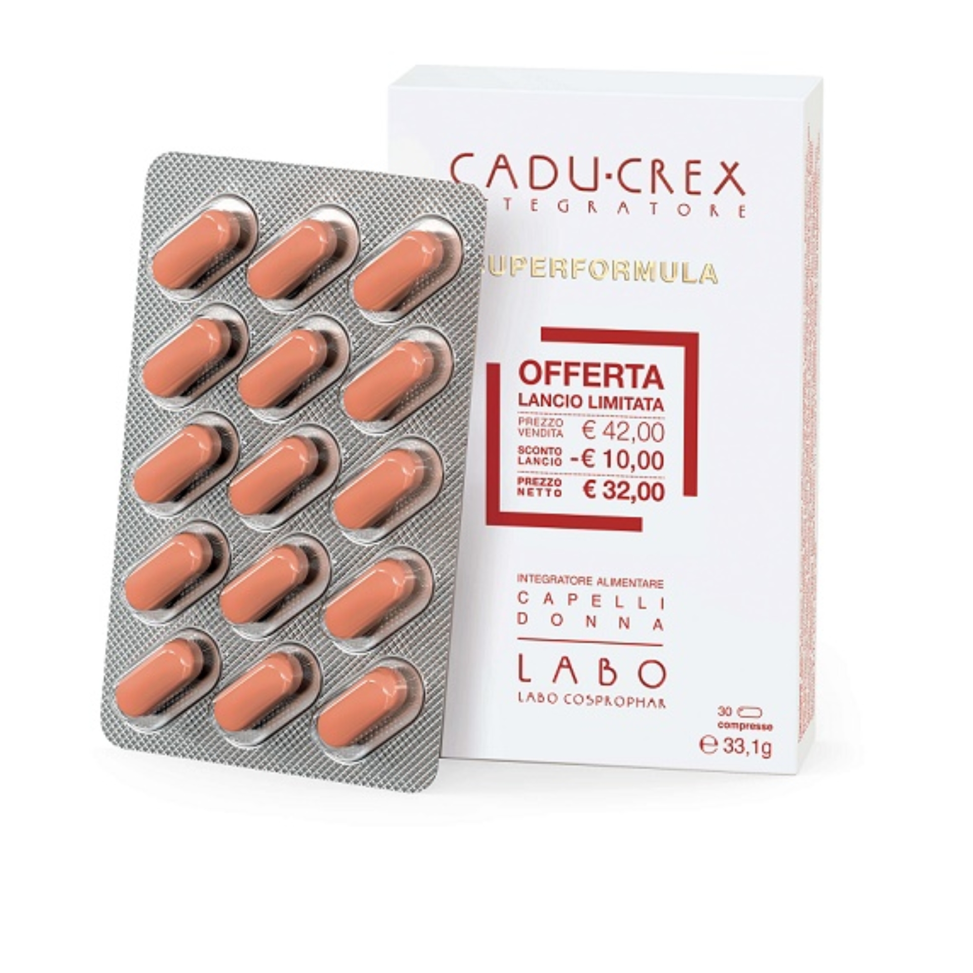 950908083 - CADU-CREX SUPERFORMULA INTEGRATORE CAPELLI DONNA 30 COMPRESSE 30 G - 4848922_1.jpg