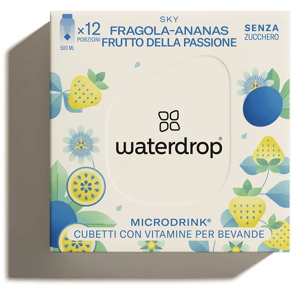 Waterdrop Microdrink Sky Frutto Della Passione Gusto fragola Ananas Fico D'india 12 Cubetti