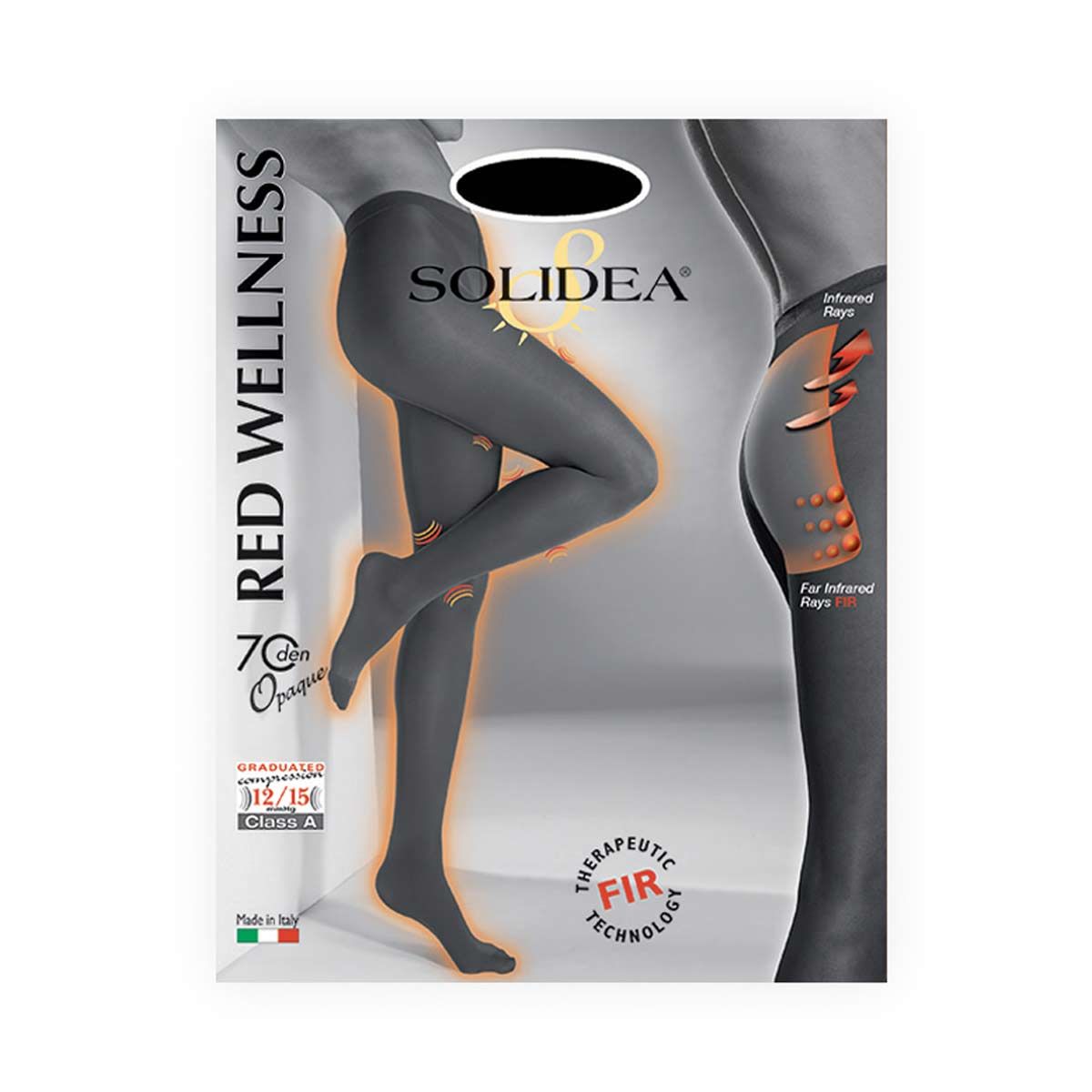 Solidea Red Wellness 70 Opaque Collant Modellante Nero Taglia 3ml