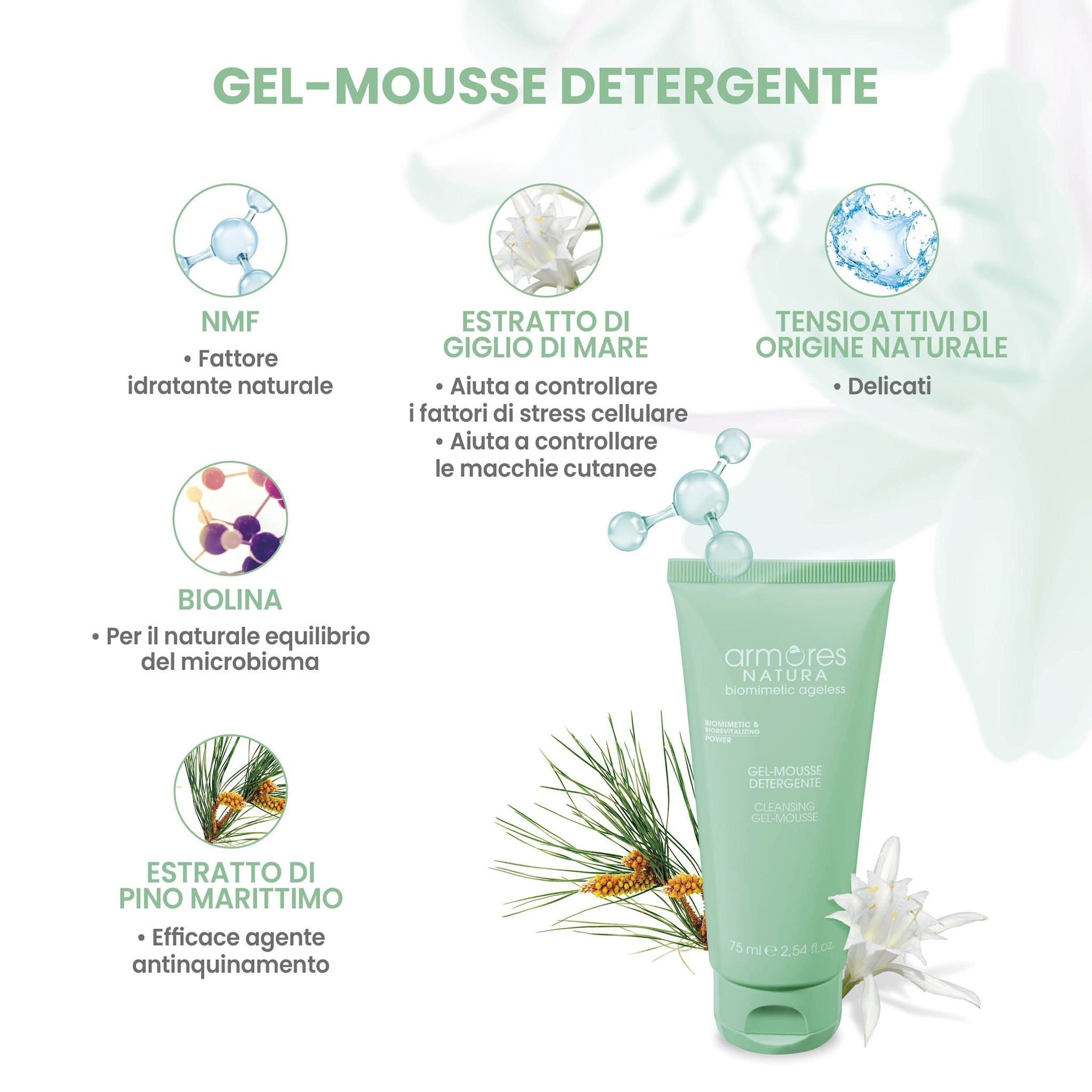 image - 983525813 - Armores Natura Biometric Ageless Gel Mousse Detergente 75ml - 4739814_3.jpg