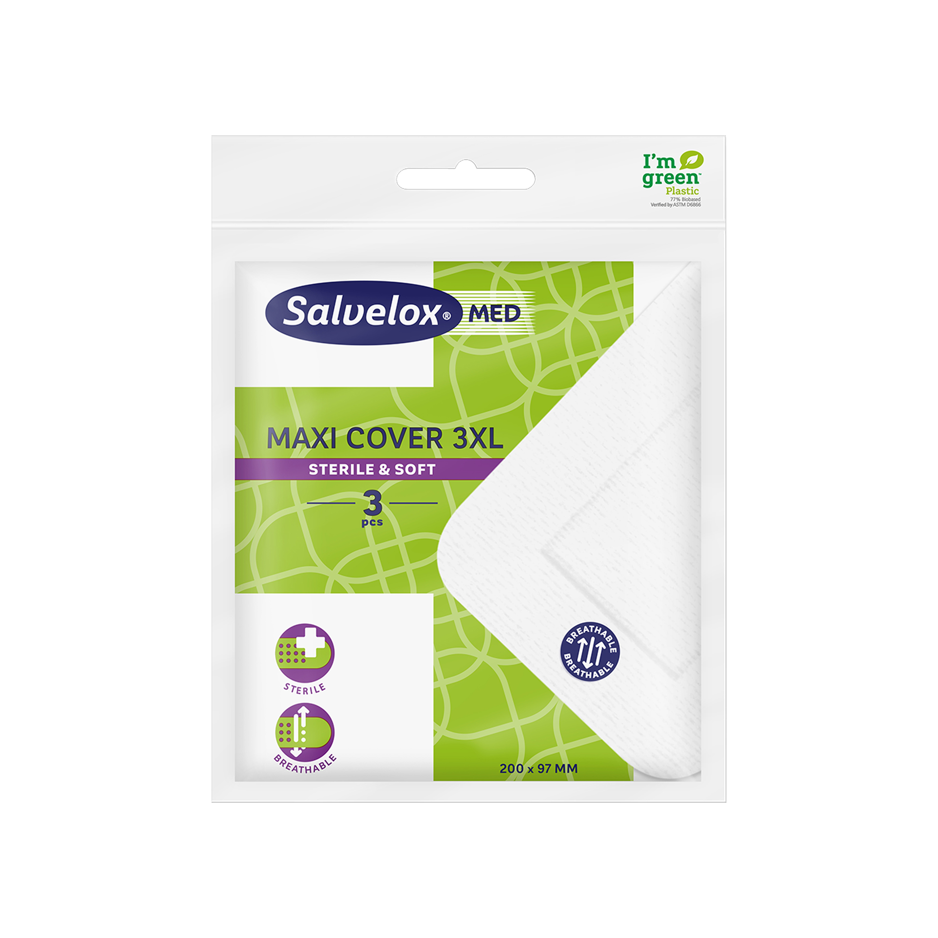 Salvelox Med Maxi Cover 3xl Garza Compressa 200x97mm 3 Pezzi