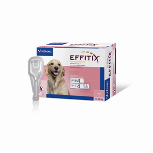 Effitix Spot-on Soluzione 4 Pipette 4,40ml 268mg + 2.400mg Cani Da 20 A 40 Kg