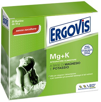 Ergovis Mg+k Integratore Magnesio E Potassio Senza Zucchero 20 Bustine 5g