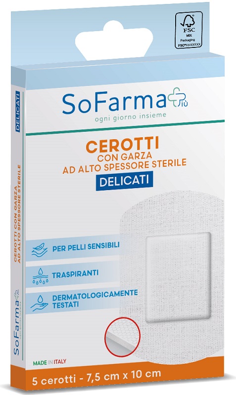 Sofarma Cerotti Delicati 7,5x10cm 5 Pezzi