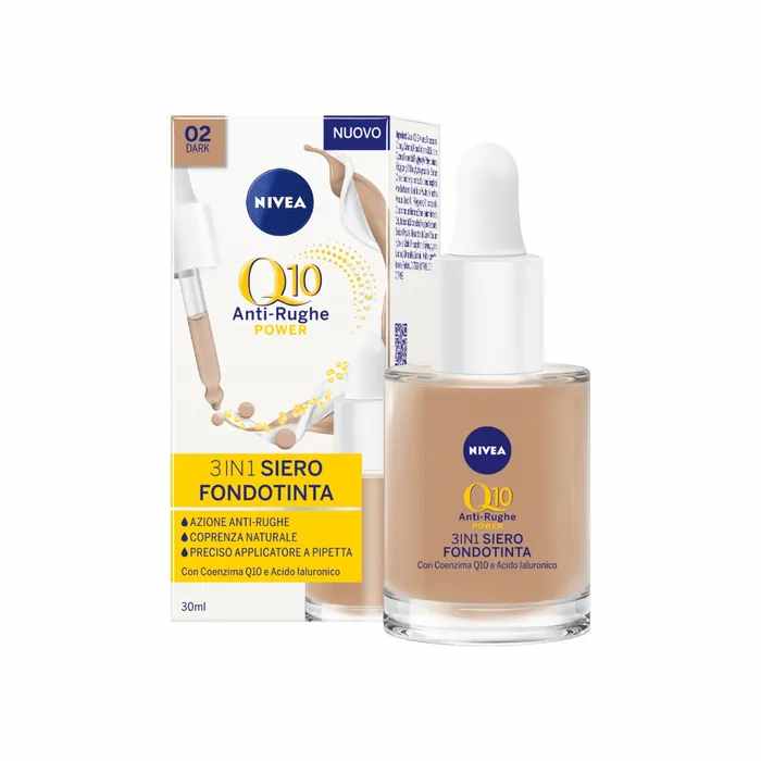 Nivea Q10 Power Contro le rughe 3in1 Siero Fondotinta Dark 30ml