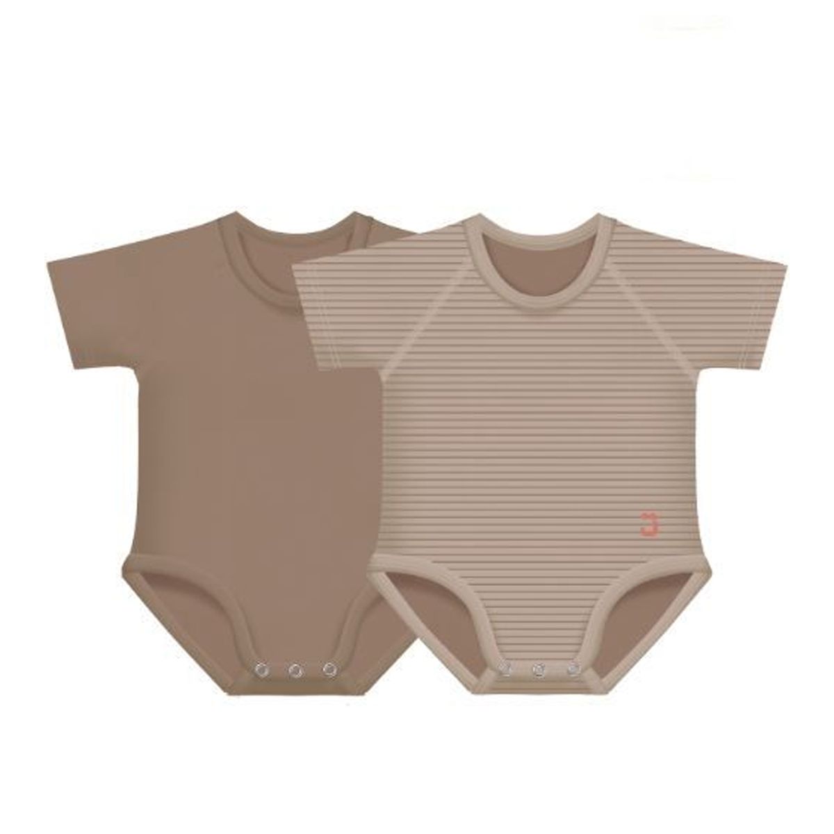 J-bimbi Body 0-36 Mesi Cotone Bio 4 Season Marrone 2 Pezzi