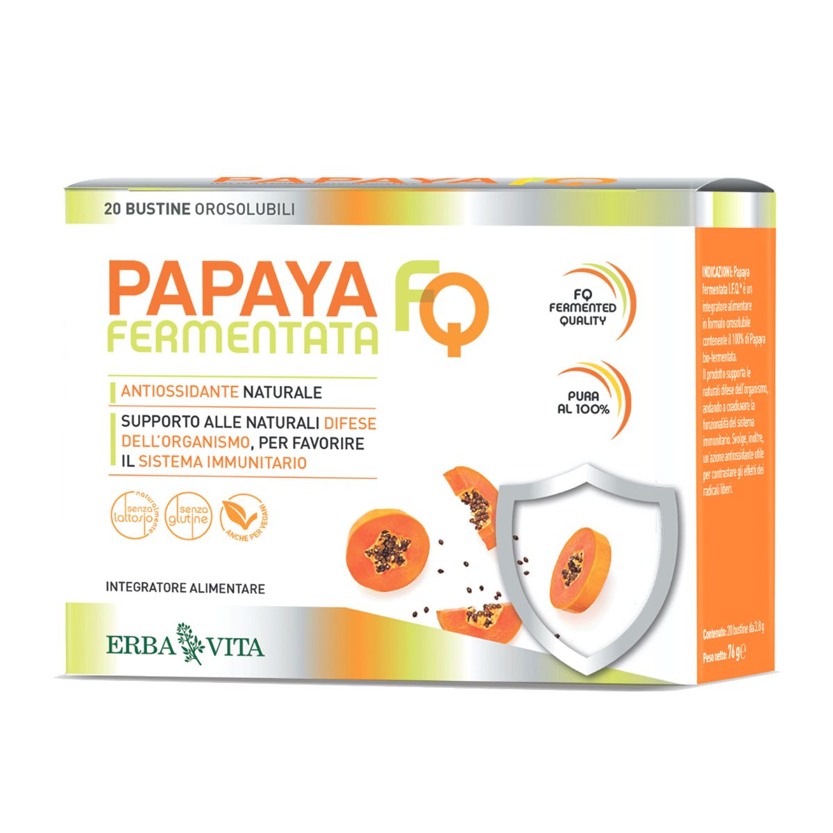 Erba Vita Papaya Fermentata Fq Integratore immunostimolante 20 Bustine