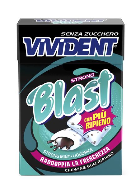 Vivident Blast Chewing Gum Ripieno Senza Zucchero Strong Mint Liquorice 30g