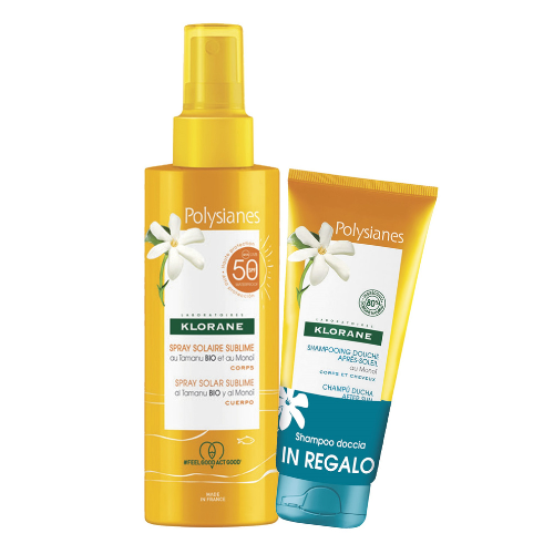 Klorane Polysianes Olio Al Tamanu Bio E Monoï + Shampoo Doccia Doposole Al Monoï