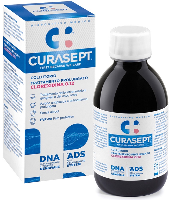 Curasept Collutorio Clorexidina Ads + Dna Trattamento Prolungato 0.12 200ml