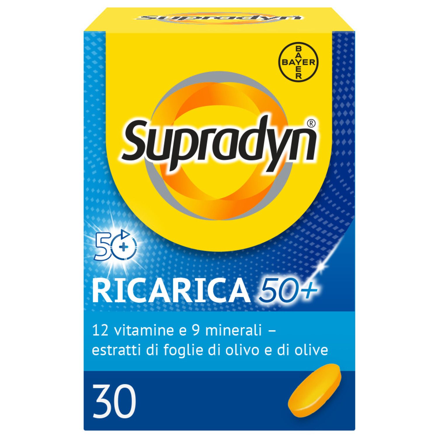 Supradyn Ricarica 50+ Integratore Vitamine E Minerali Con Antiossidanti 30 Compresse