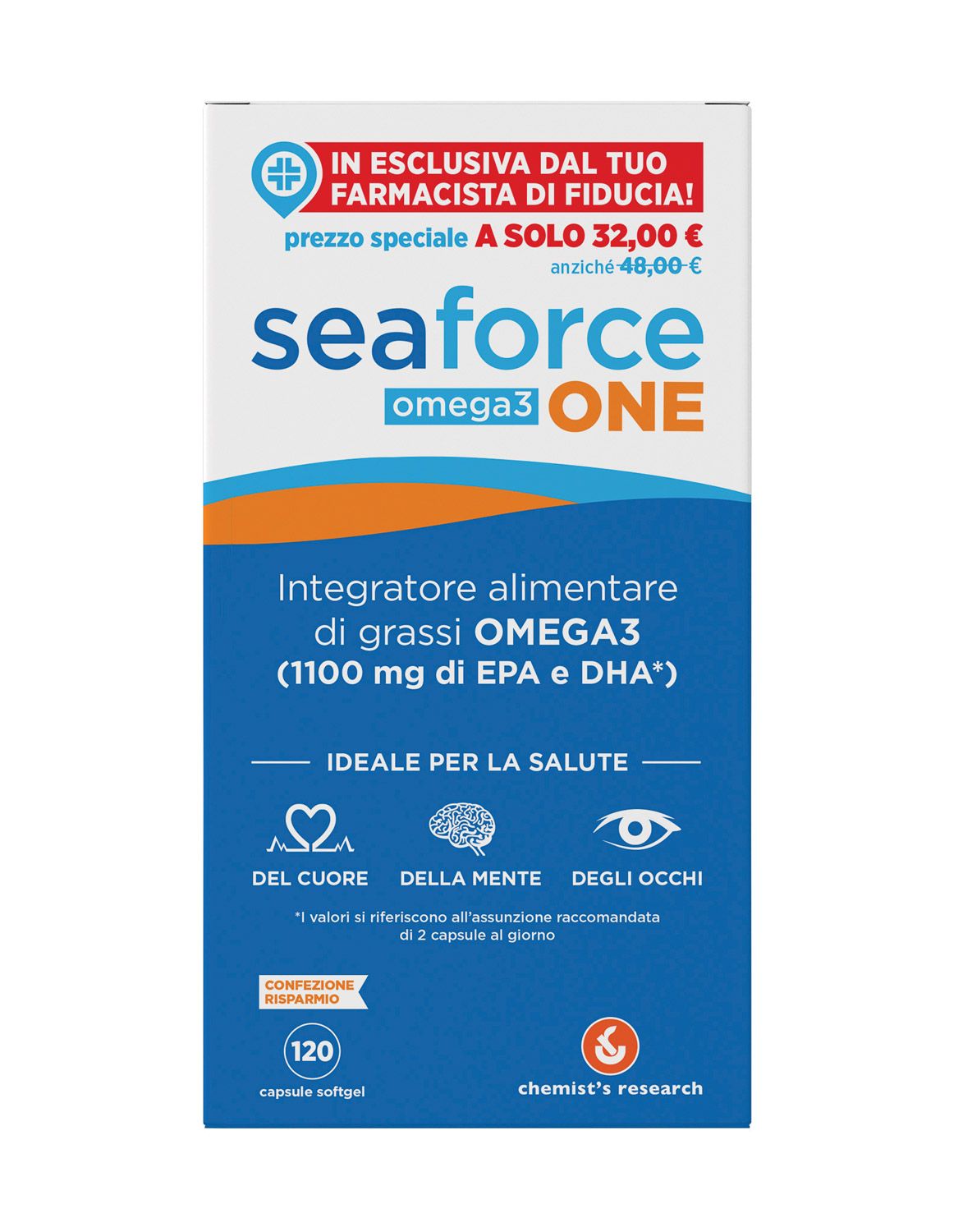 Seaforce One Omega 3 Integratore Colesterolo 120 Capsule