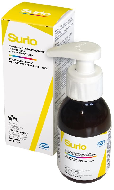 image - 974100861 - Surio è un alimento complementare in emulsione fluida per cani e gatti, utile per il benessere delle basse vie urinarie. - 7893222_1.jpg