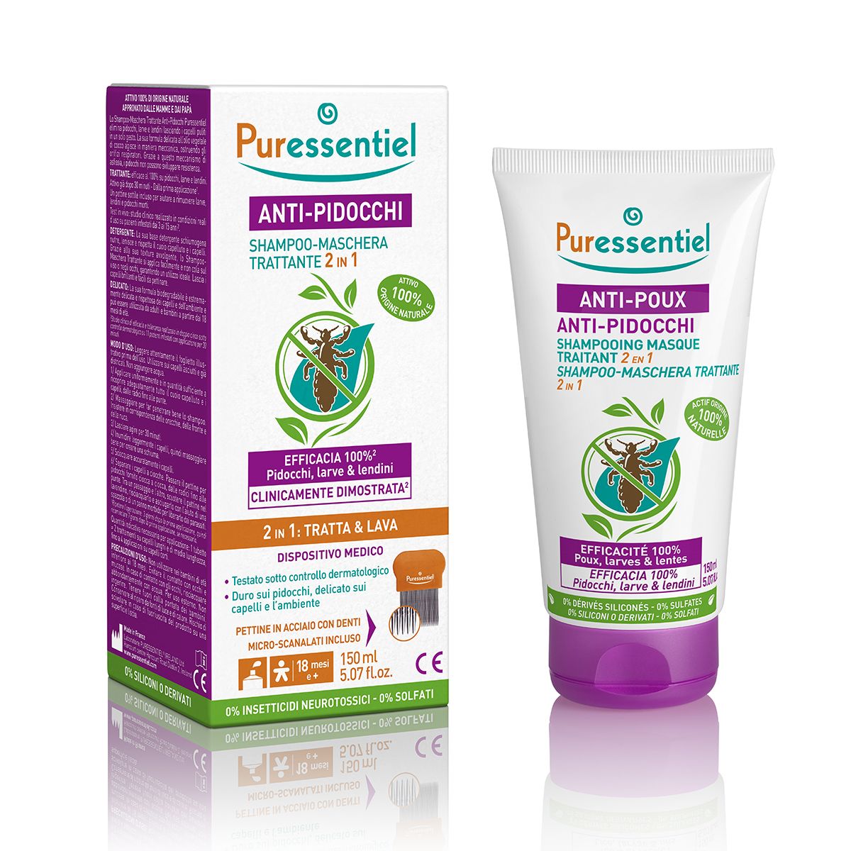 Puressentiel Trattamento 2 In 1 Anti Pidocchi 150ml