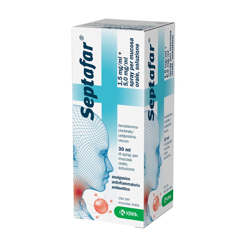 image - 043452010 - Septafar Spray 30ml con 250 erogazioni offre un'azione antinfiammatoria, analgesica e antisettica per il trattamento di irritazioni orali e faringee. - 7878301_2.jpg