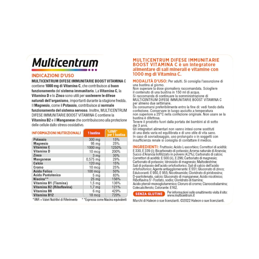 image - 982471827 - MULTICENTRUM DIFESE IMMUNITARIE BOOST VITAMINA C 14 BUSTINE - 4709107_2.jpg