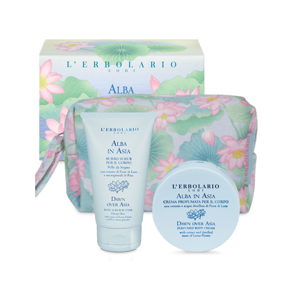 L'erbolario Alba In Asia Beauty Pochette Pelle Da Sogno + 1 Burro Scrub 50ml + Crema Corpo 75ml