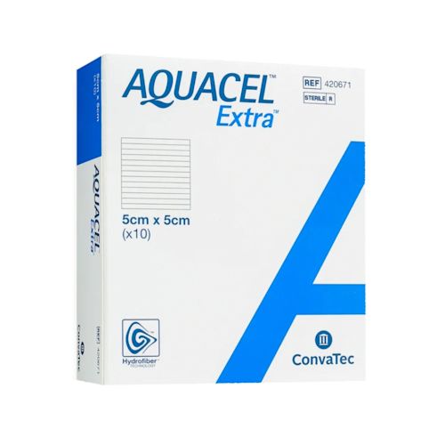 931153062 - MEDICAZIONE IN TECNOLOGIA HYDROFIBER IN CARBOSSIMETILCELLULOSA SODICA E CELLULOSA RIGENERATA AQUACEL EXTRA 5X5 CM 10 PEZZI - 0006804_2.jpg