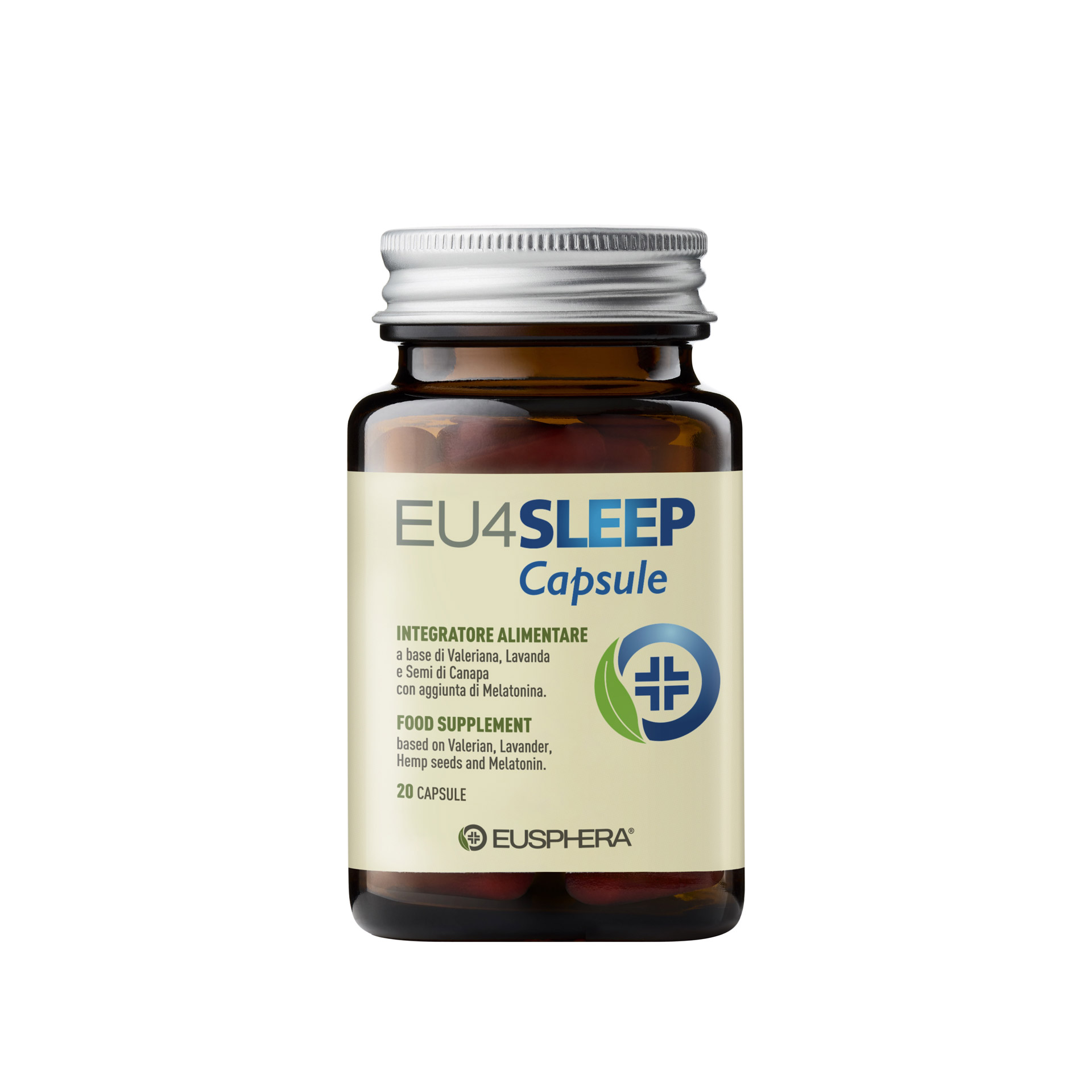 Eu4sleep Integratore Sonno a base di melatonina Gaba Valeriana 20 Capsule