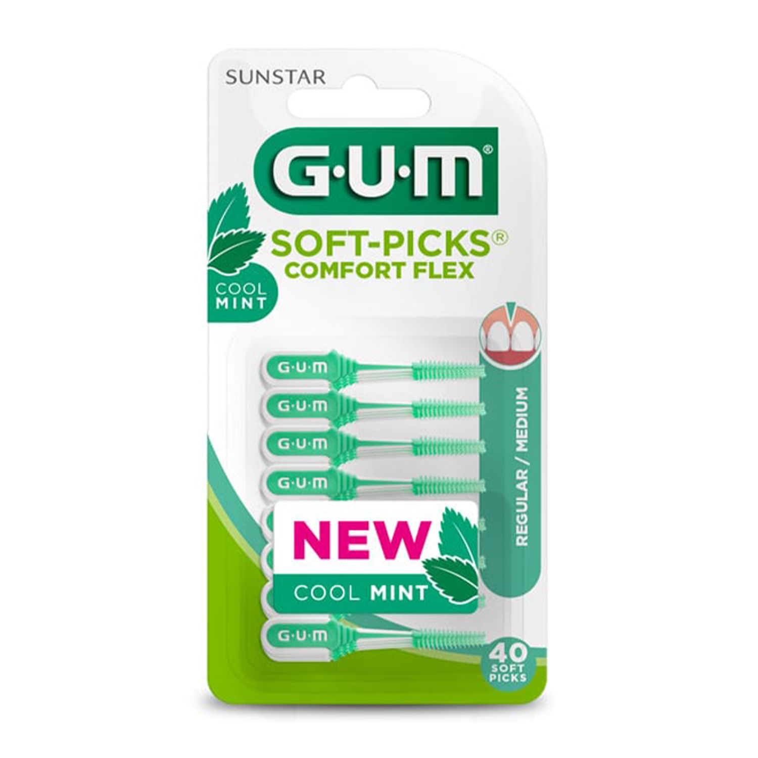 Gum Soft Pick Comfort Flex Mint Scovolino 40 Pezzi