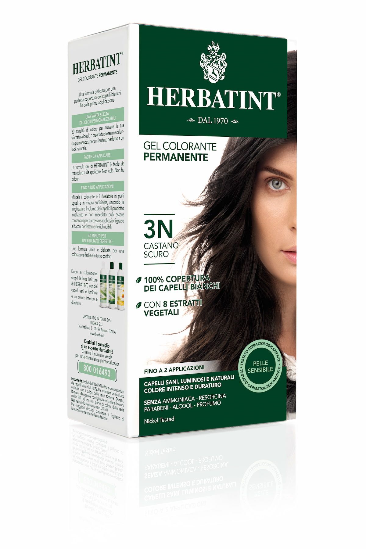 Herbatint Gel Colorante Permanente 3n Castano Scuro 150ml