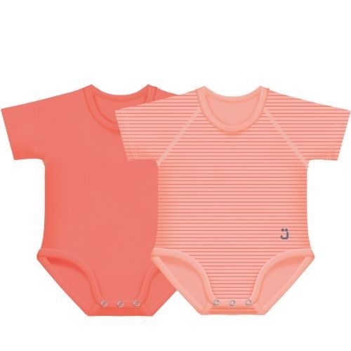 J-bimbi Body 0-36 Mesi Cotone Bio 4 Season Corallo 2 Pezzi