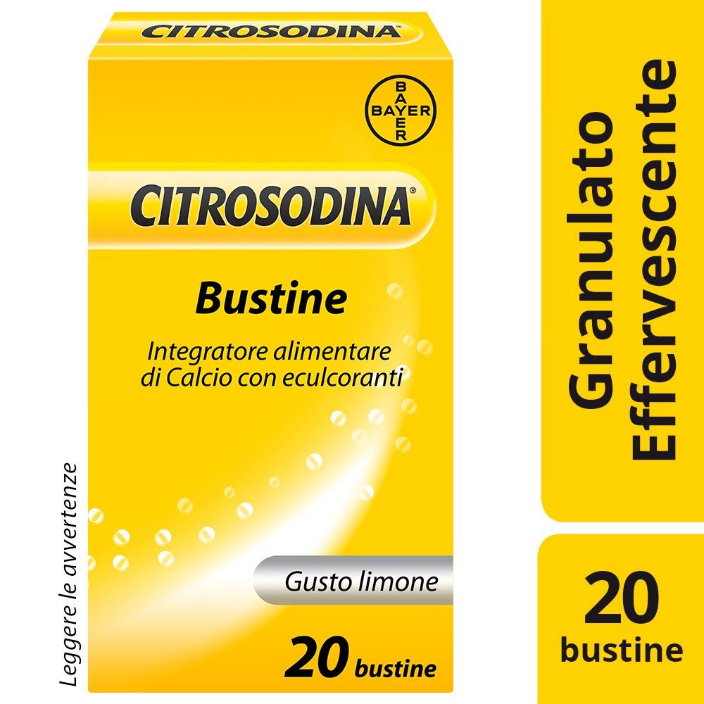 Citrosodina Effervescente Integratore Digestivo Con Calcio Al Limone 20 Bustine