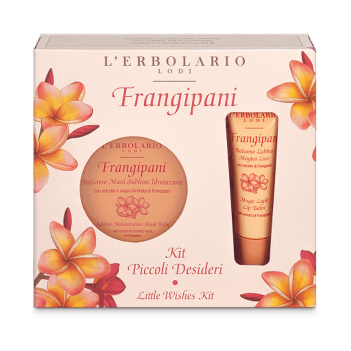 L'erbolario Frangipani Kit Piccoli Desideri labbra balsamo + Balsamo Mani