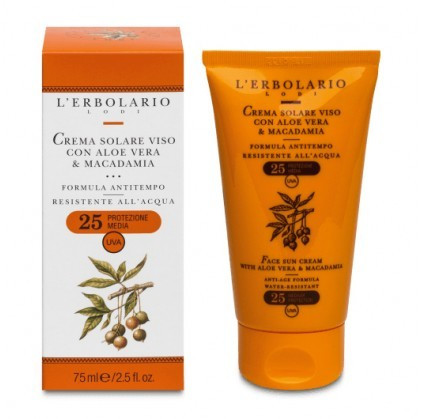 L'erbolario Crema Solare Viso Aloe&macadamia Spf25 75ml