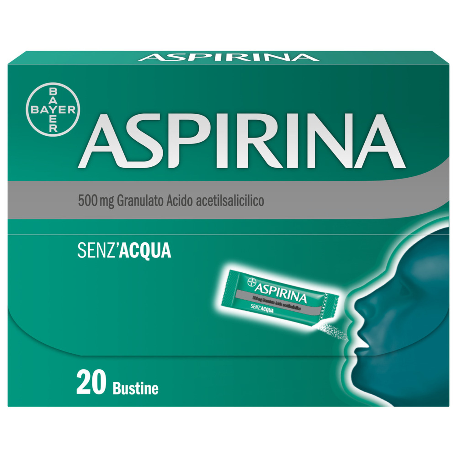 Aspirina In Granuli Senza Acqua Antidolorifico E Anti-infiammatorio Per Mal Di Testa 20 Bst