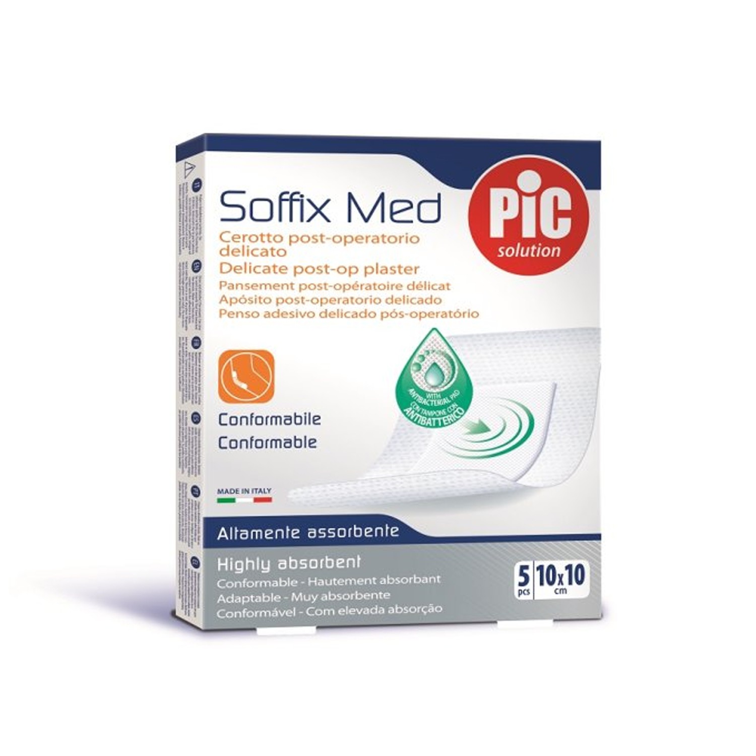 image - 926522537 - Cerotto monouso 10x10 cm in TNT con tampone centrale assorbente sterile e antibatterico, confezione da 5 pezzi. - 7859425_2.jpg