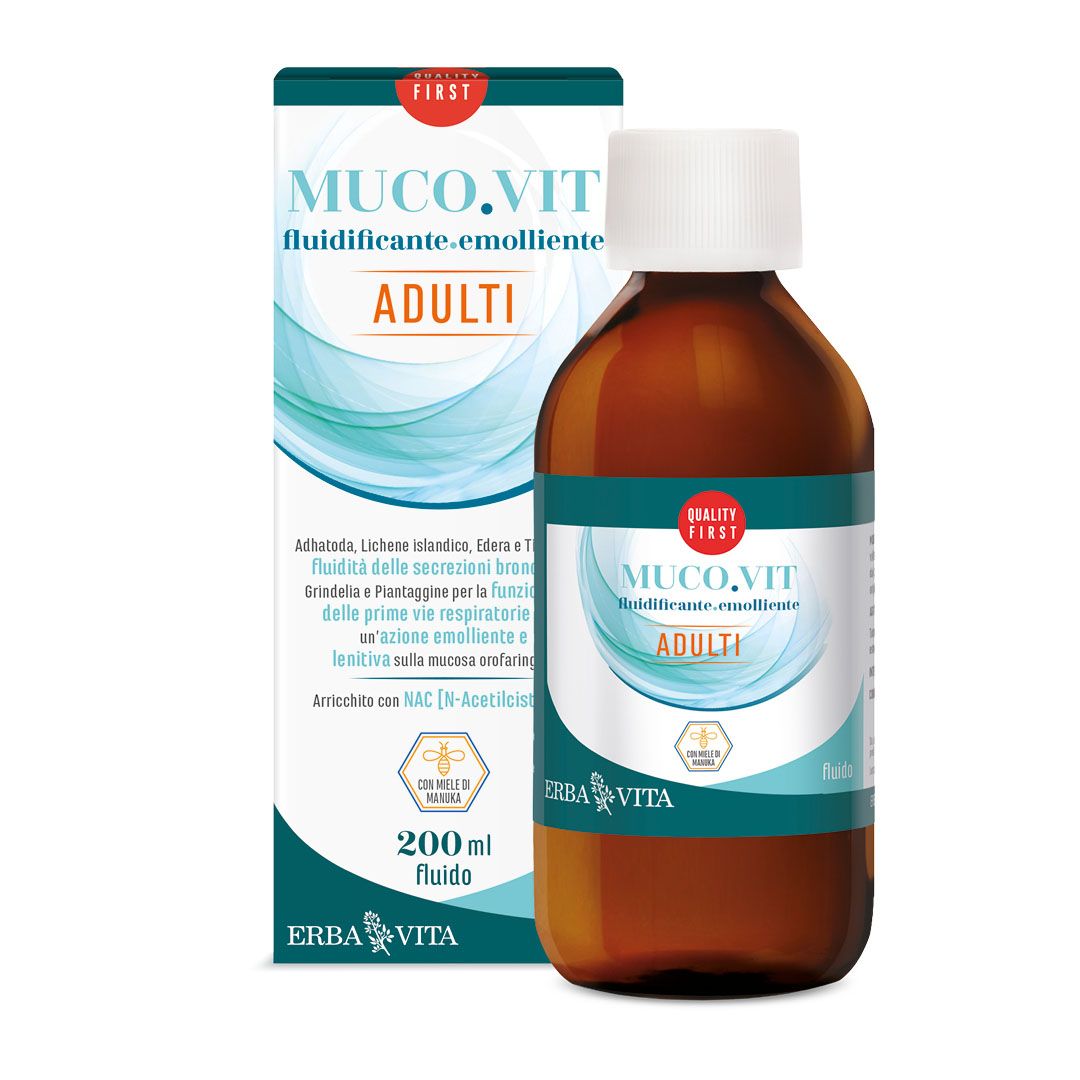 Erba Vita Mucovit Fluido per Adulti Integratore Vie Respiratorie 200ml