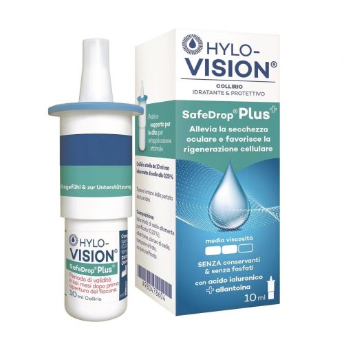 Hylovision Safe Drop Plus Collirio Idratante e Protettivo, 10 ml - Per occhi  secchi ed irritati - Top Farmacia