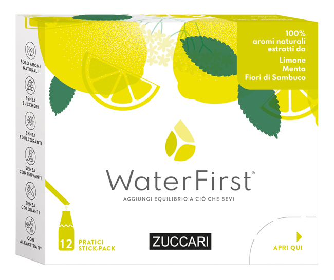 Zuccari Waterfirst Limone-menta-fiori Di Sambuco 12 Stick Pack