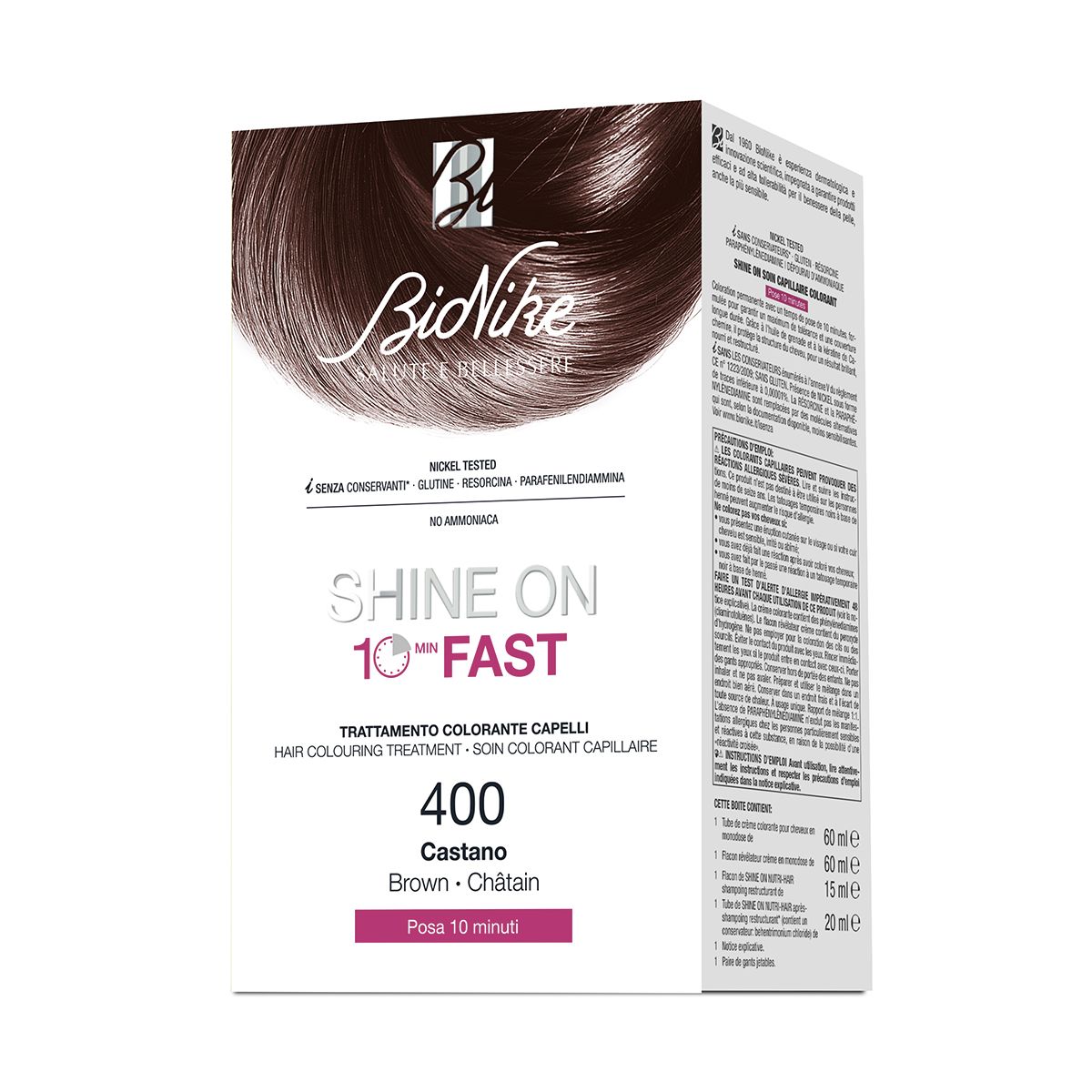 Bionike Shine On Fast Tinta Per Capelli Castano 400