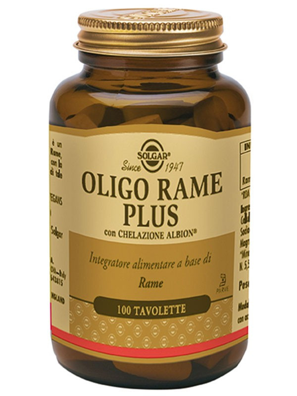 Solgar Oligo Rame Plus Integratore Rame Chelato 100 Tavolette