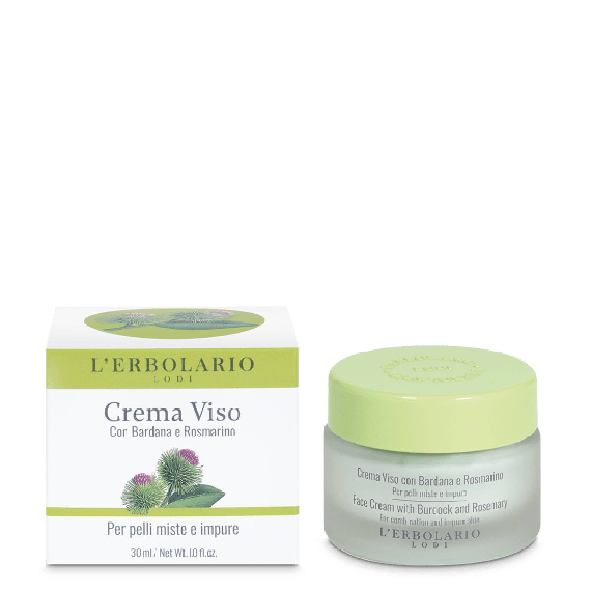 L'erbolario Crema idratazione viso Bardana E Rosmarino Pelli Miste E Impure 30ml