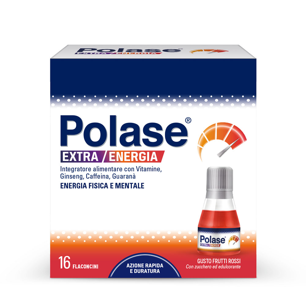 Polase Extra Energia Integratore Vitamina B Vitamina C Ginseng Guaranà 16 Flaconcini