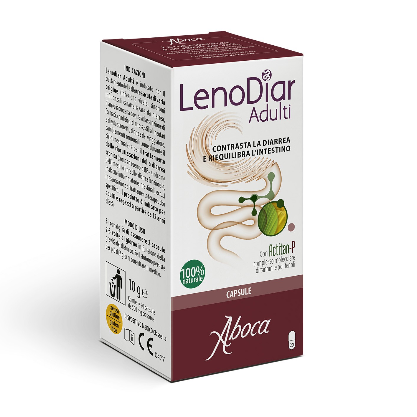 Aboca Lenodiar Adulti 500mg 20 Capsule