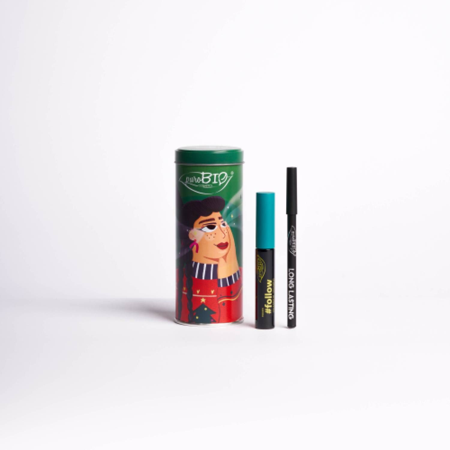 Purobio Green Box Mascara Follow E Matita Long Lastin Black 2 Pezzi