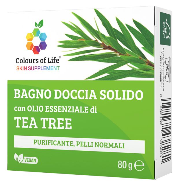 Colours Of Life Bagno Doccia Solido Con Olio Di Tea Tree 80g