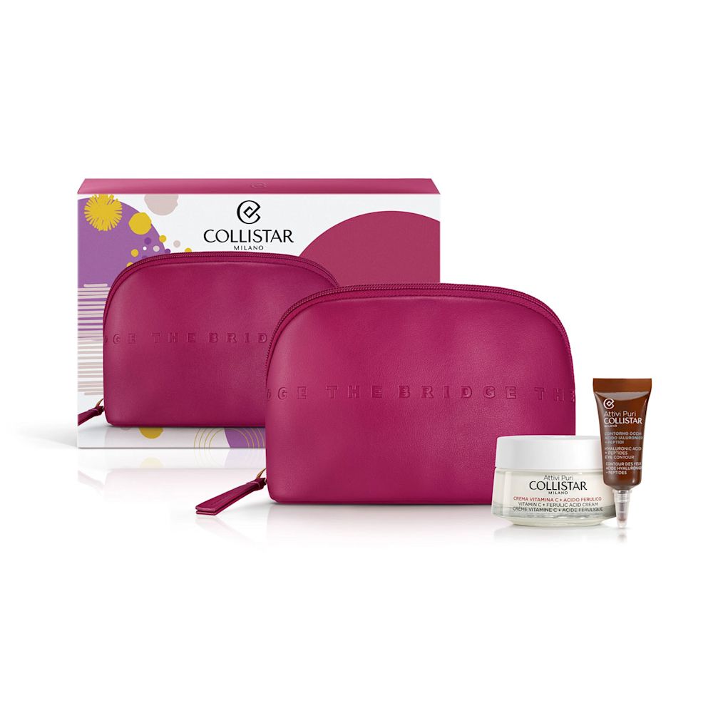 image - 987262627 - COFANETTO ATTIVI PURI CREMA VITAMINA C+ACIDO FERULICO 50 ML + CONTORNO OCCHI ACIDO IALURONICO+PEPTIDI 5 ML + SAMPLE GOCCE MAGICHE + BEAUTY BAG FUCSIA - 4743536_1.jpg