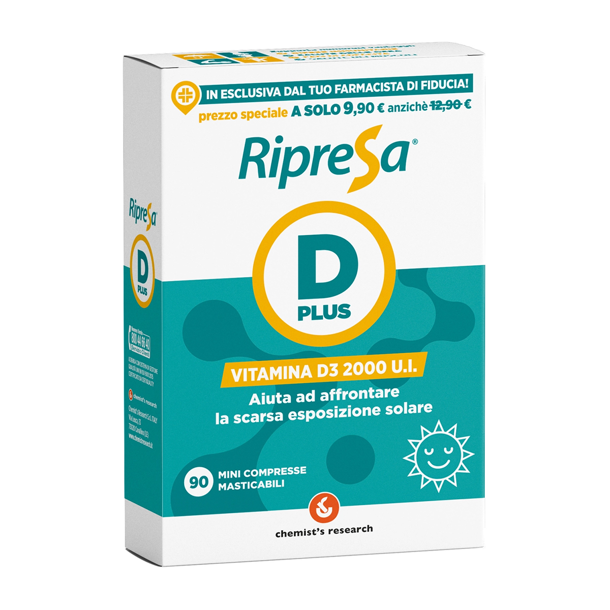 Ripresa D Plus Integratore Vitamina D3 90 Compresse Masticabili