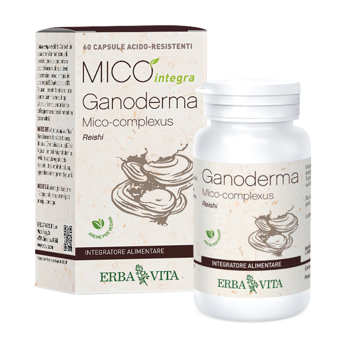 Erba Vita Ganoderma Micò Integra Integratore immunostimolante 60 Compresse