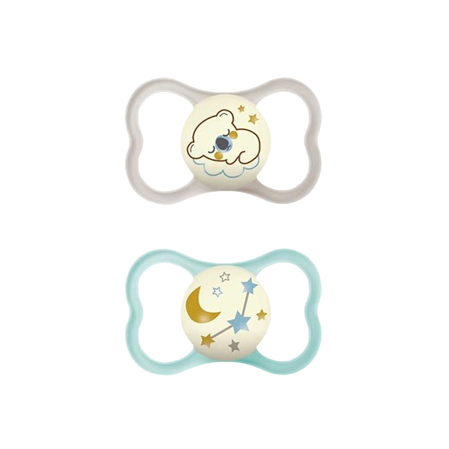 image - 980786774 - Il succhietto MAM Air Night 16+ in silicone neutro, con fori di ventilazione extra-large, offre una maggiore circolazione dell'aria sul viso del bambino. - 4709569_2.jpg