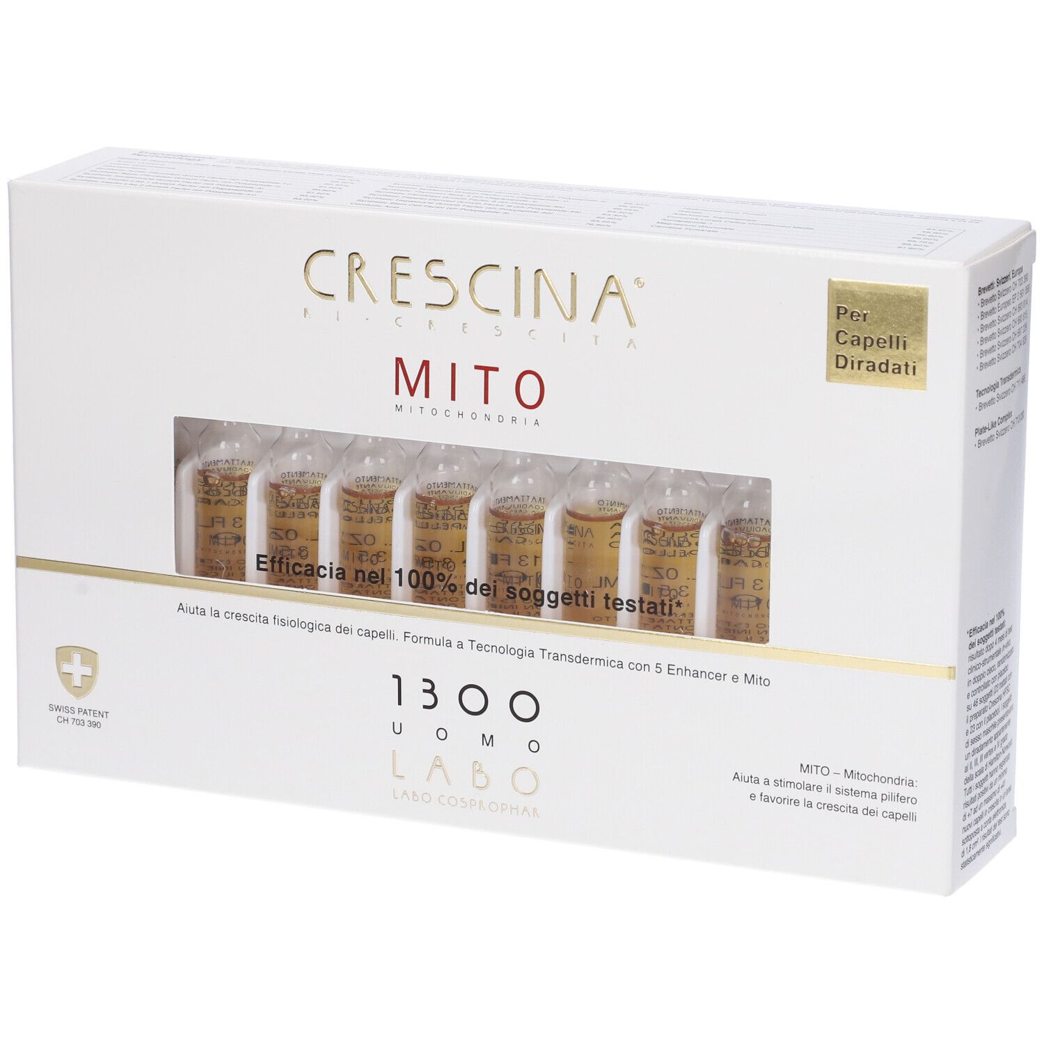 Crescina Ri-crescita Mito 1300 Uomo 20 Fiale