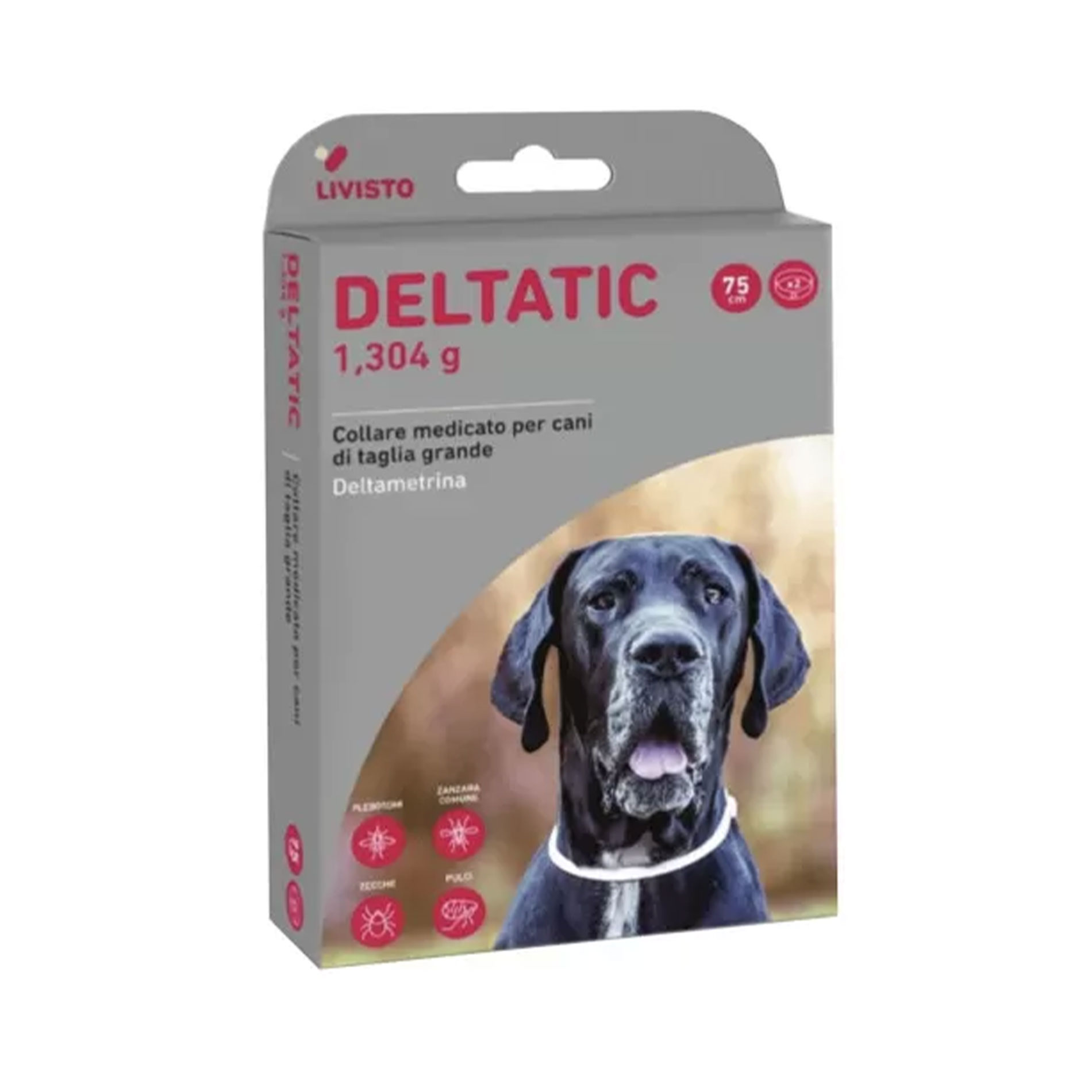 Deltatic Collare Medicato Cane Taglia Grande 75cm 2 Pezzi