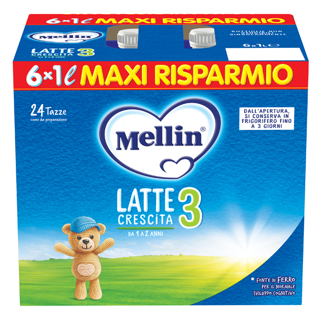 Mellin 3 Latte Crescita Da 1 A 3 Anni 6x1000ml